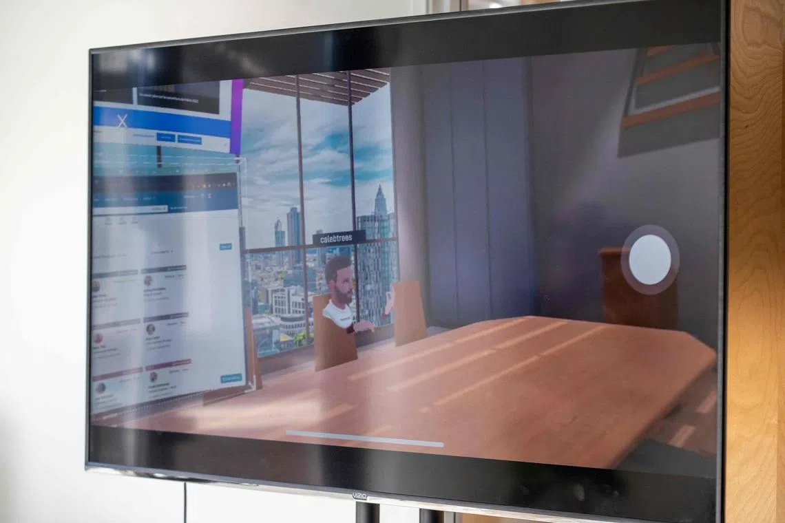 A demonstration of a virtual reality program that can be used to virtual meetings. If working life shifts to the metaverse, how should employment laws adapt?