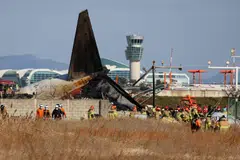 Video showed the Jeju Air plane from Bangkok landing on its belly at Muan International Airport, skidding off the runway as smoke streamed out from the engines, before crashing into a wall and exploding in flames.