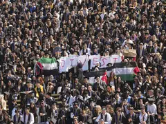 Protests at the University of California, Berkeley, on May 11. More than a dozen universities struck agreements with protesters that effectively conceded to some of their demands.