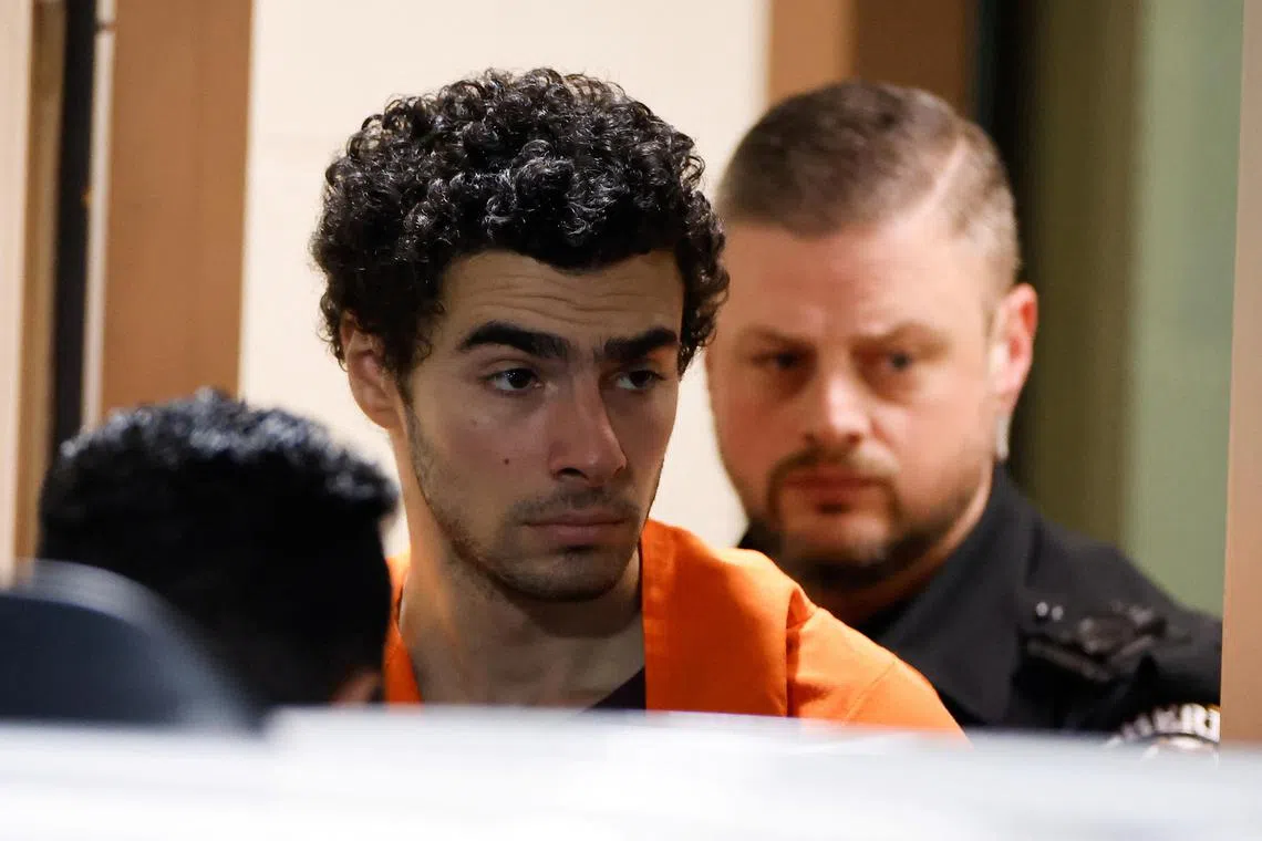 (Centre) Luigi Mangione, 26, is accused of shooting UnitedHealthcare chief executive Brian Thompson on a Manhattan street on Dec 4, triggering a nationwide manhunt that ended last week when he was spotted at a Pennsylvania McDonald’s.