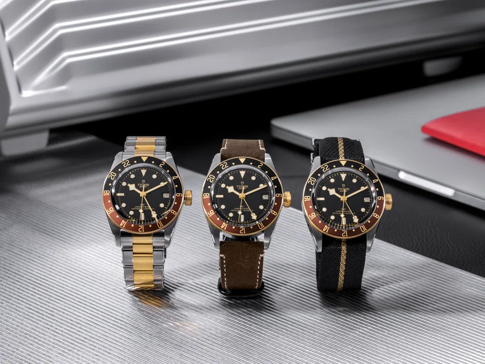The Tudor Black Bay GMT comes in steel and gold.