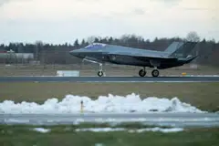 A F35 fighter jet of the Royal Netherlands Air Force in Amari, Estonia, Dec 16, 2024. The United States consolidated its position as the world’s top weapons exporter - accounting for 43 per cent of global exports - far ahead of the second largest, France, which accounted for 9.6 per cent.