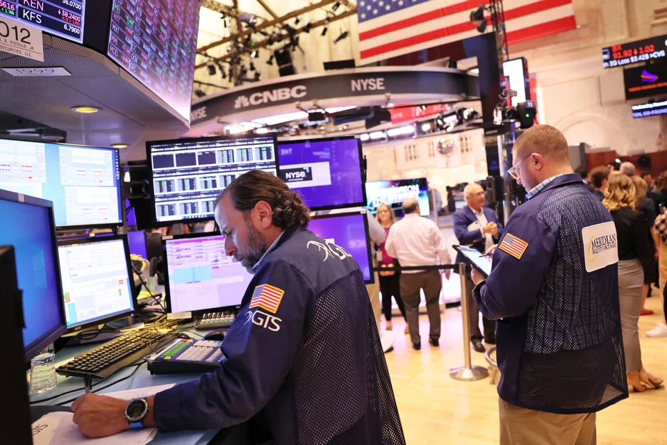 Traders on the floor of the New York Stock Exchange during morning trading on November 02, 2022 in New York City. 