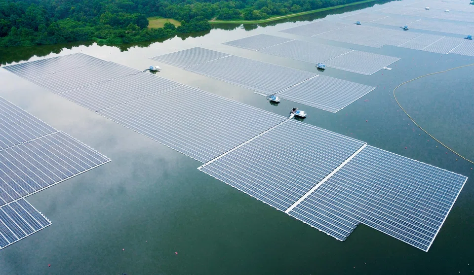 Potential projects eligible for financing using proceeds raised through PUB's first green bonds include a floating solar photovoltaic project at Tengeh Reservoir. 