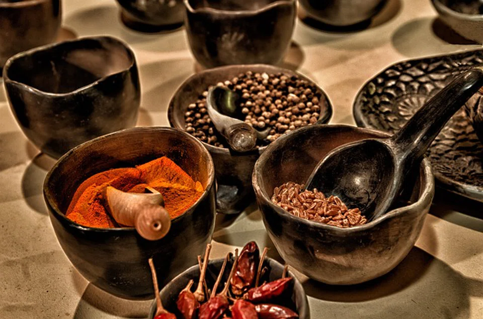 The spices would have been a symbol of high status, as only the wealthy could afford goods such as saffron or cloves that were imported from outside Europe.