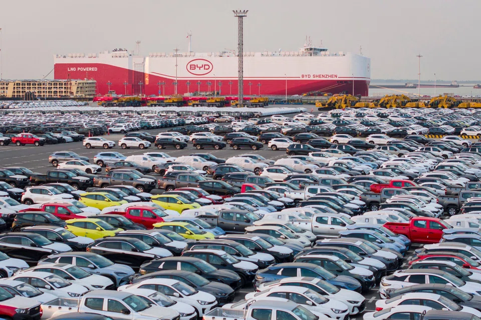 BYD electric cars waiting to be shipped to Brazil. In the first quarter of 2025, BYD became Brazil’s best-selling new energy vehicle brand with 21,400 units sold.