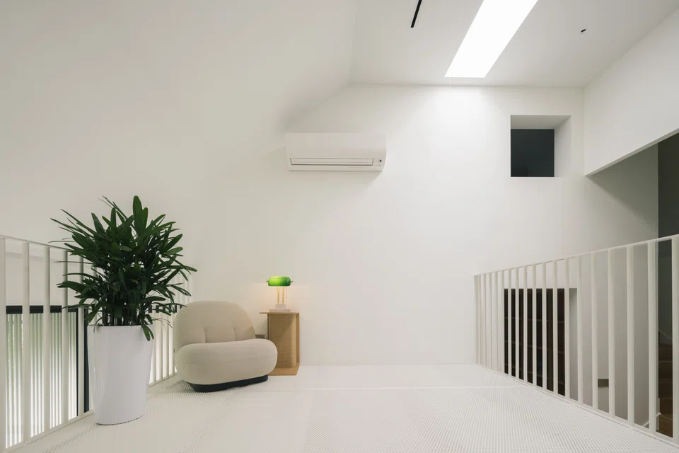 A quiet reading area on the upper floor.
