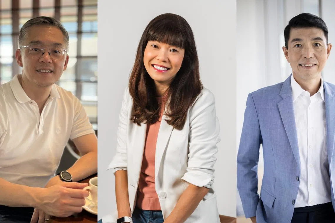 From left: Nomura's Kelvin Ho, AIA Singapore's Wong Sze Keed and Dell's Ng Tian Beng.