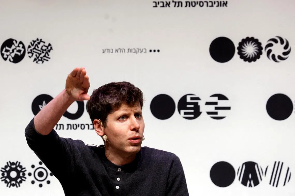 FILE PHOTO: Sam Altman, CEO of Microsoft-backed OpenAI and ChatGPT creator speaks during a talk at Tel Aviv University in Tel Aviv, Israel June 5, 2023. REUTERS/Amir Cohen/File Photo