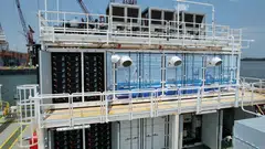 Seatrium's floating and stacked energy storage system. The energy and marine solutions group is working towards achieving 40 per cent of its net order book from renewables and cleaner or green solutions.