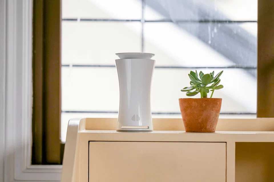 Air-quality monitoring sensors such as the one above is used by uHoo to gather data for for its customers.