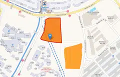 The plot (above left) has a site area of 23,512 square metres and a maximum gross floor area of 61,837 sq m.