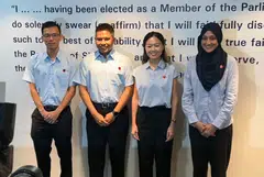 Alongside the launch of its manifesto, the Workers' Party introduced four new faces: (from left) Kenneth Tiong, Abdul Muhaimin Abdul Malik, Eileen Chong and Siti Alia Abdul Rahim Mattar.