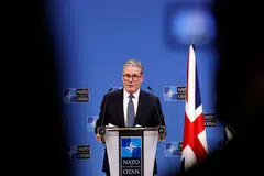 Prime Minister Keir Starmer at the Nato headquarters in Brussels on Feb 3. He has repeatedly insisted that he does not think it will be necessary for London to choose between the US under Trump, and the EU.