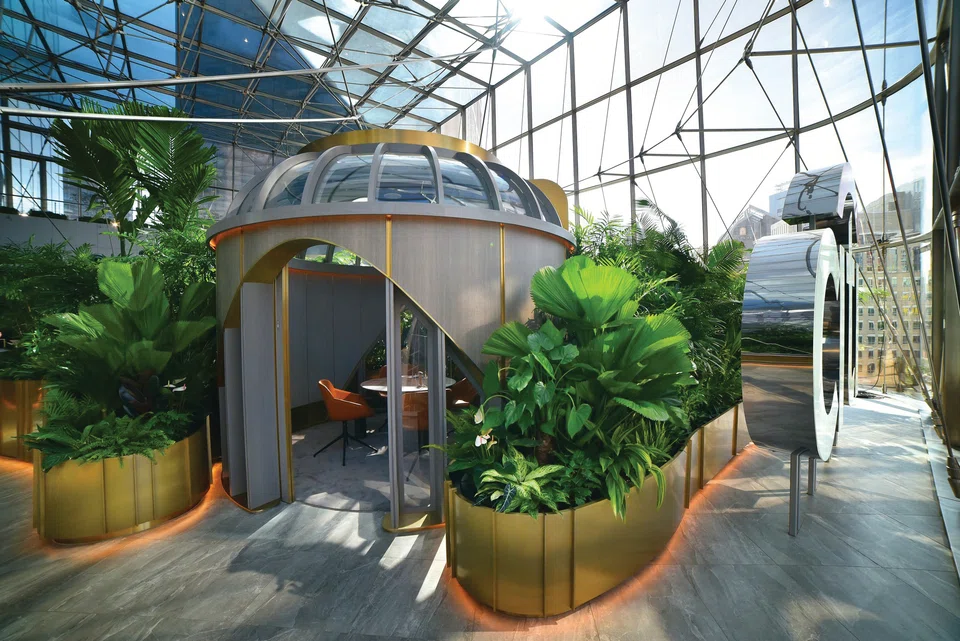 The Citi Wealth Hub at 268 Orchard Road features a biophilic design in a lush indoor setting.