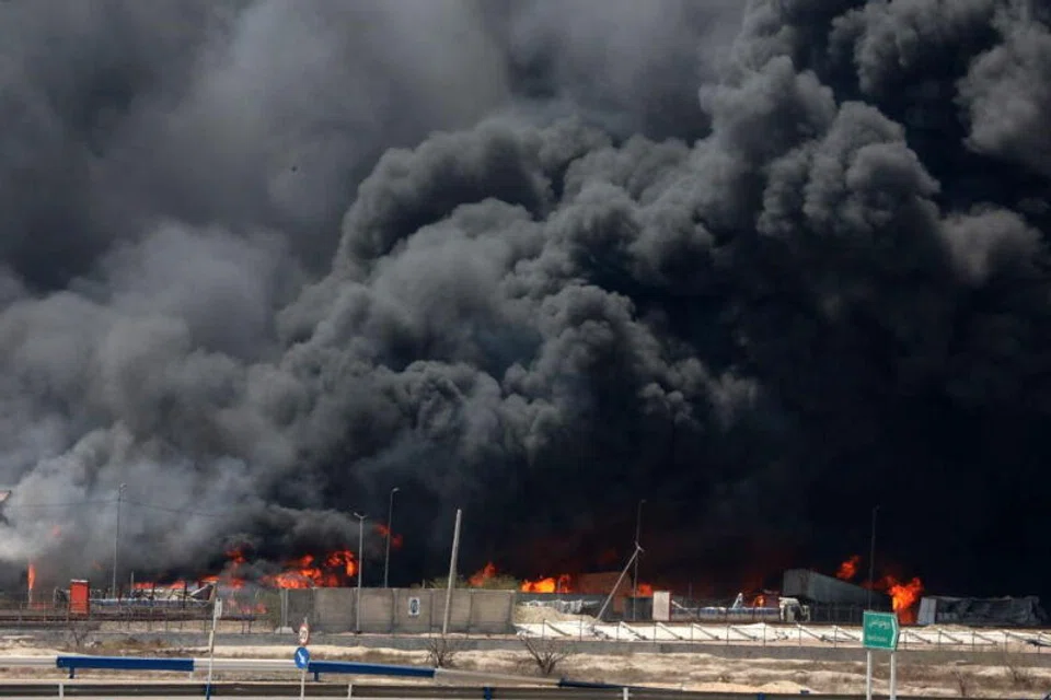 The blast took place on Saturday at Shahid Rajaee Port in Iran’s south near the strategic Strait of Hormuz, a waterway through which one-fifth of global oil output passes.