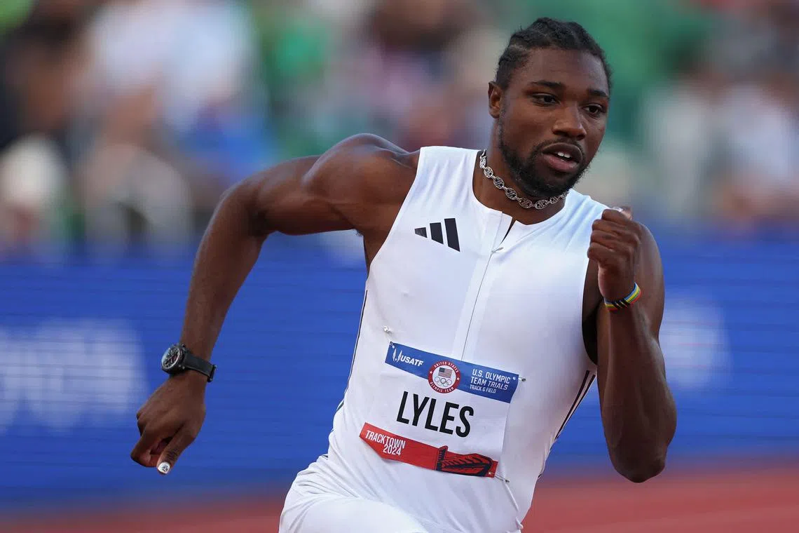 Top sprinters such as Noah Lyles repeatedly perform the same precise movements, such as starts, acceleration drills, and core and strength training exercises including squats and deadlifts.