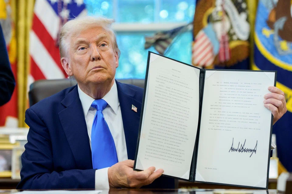 US President Donald Trump says: “It’s going to raise billions of dollars, billions and billions of dollars, which is going to go to reduce taxes, pay off debt and for other good things.”