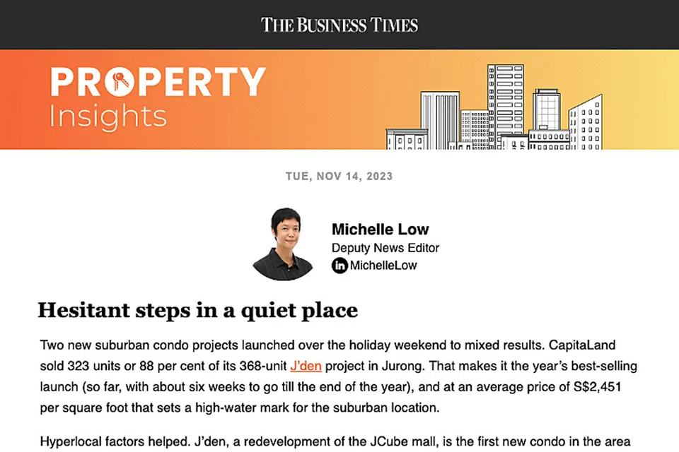 Hyperlocal factors helped push sales of the 368-unit J’den project in Jurong, writes deputy news editor Michelle Low.