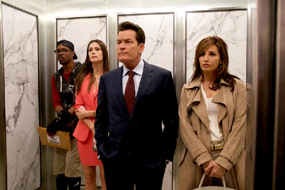 Charlie Sheen (second from right) has appeared in films including Platoon, Wall Street and Young Guns. 