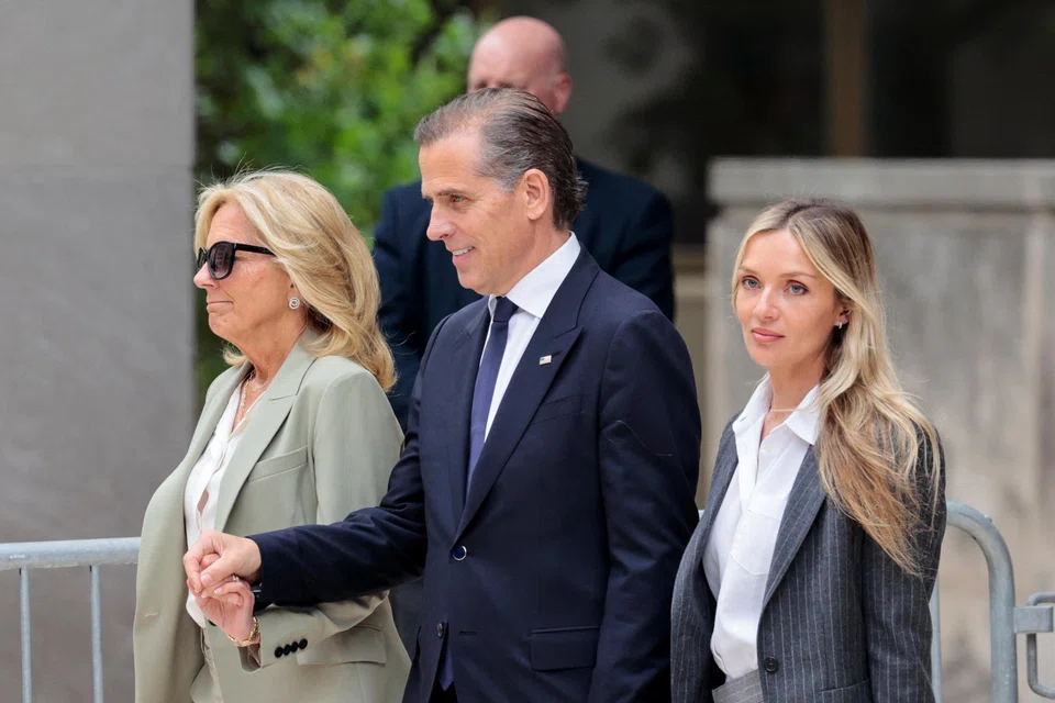 Hunter Biden, son of US President Joe Biden, and his wife Melissa Cohen Biden and US first lady Jill Biden leave the federal court after the jury finds him guilty on all three counts in his trial on criminal gun charges.