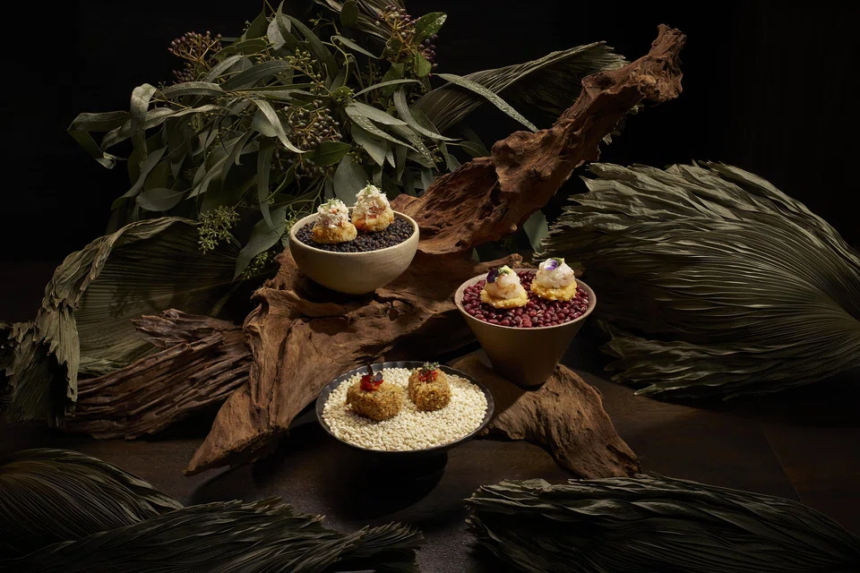 A trio of simple but satisfying snacks featuring prawn, crab and duck.