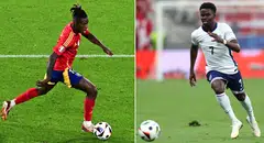 Spain midfielder Nico Williams (left) and England forward Bukayo Saka. Both teams came into the tournament with valid ambitions of making it all the way to the final, and six matches later have achieved their aim.