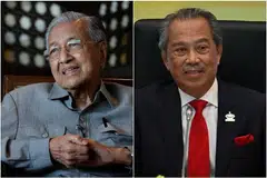 Former Malaysian Prime Ministers Mahathir Mohamad (left) and Muhyiddin Yassin have been accused by a Malaysian man of negligence and tort of misfeasance in public office. 