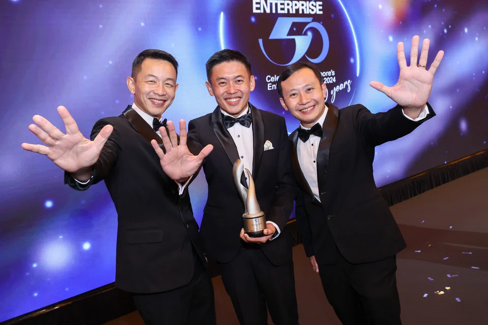 Three directors of KC Group, an E50 winner. From left: Samuel Pei, Brian Ng and Bernard Ng. 