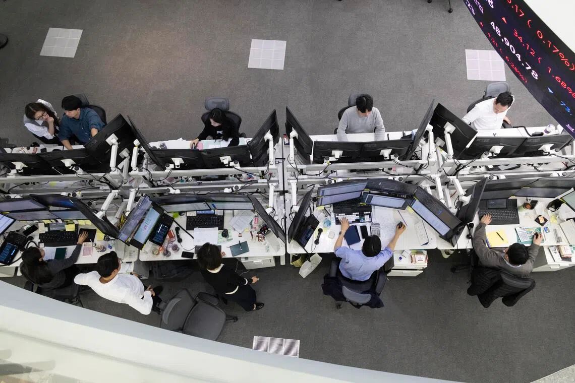 The Kospi 200 Volatility Index, a gauge of option prices, has spiked to the highest since March 2020.  