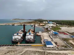 Floating power plants in Albania. The country is among those with higher renewables output that have been shielded from power price spikes since the Iran war began.