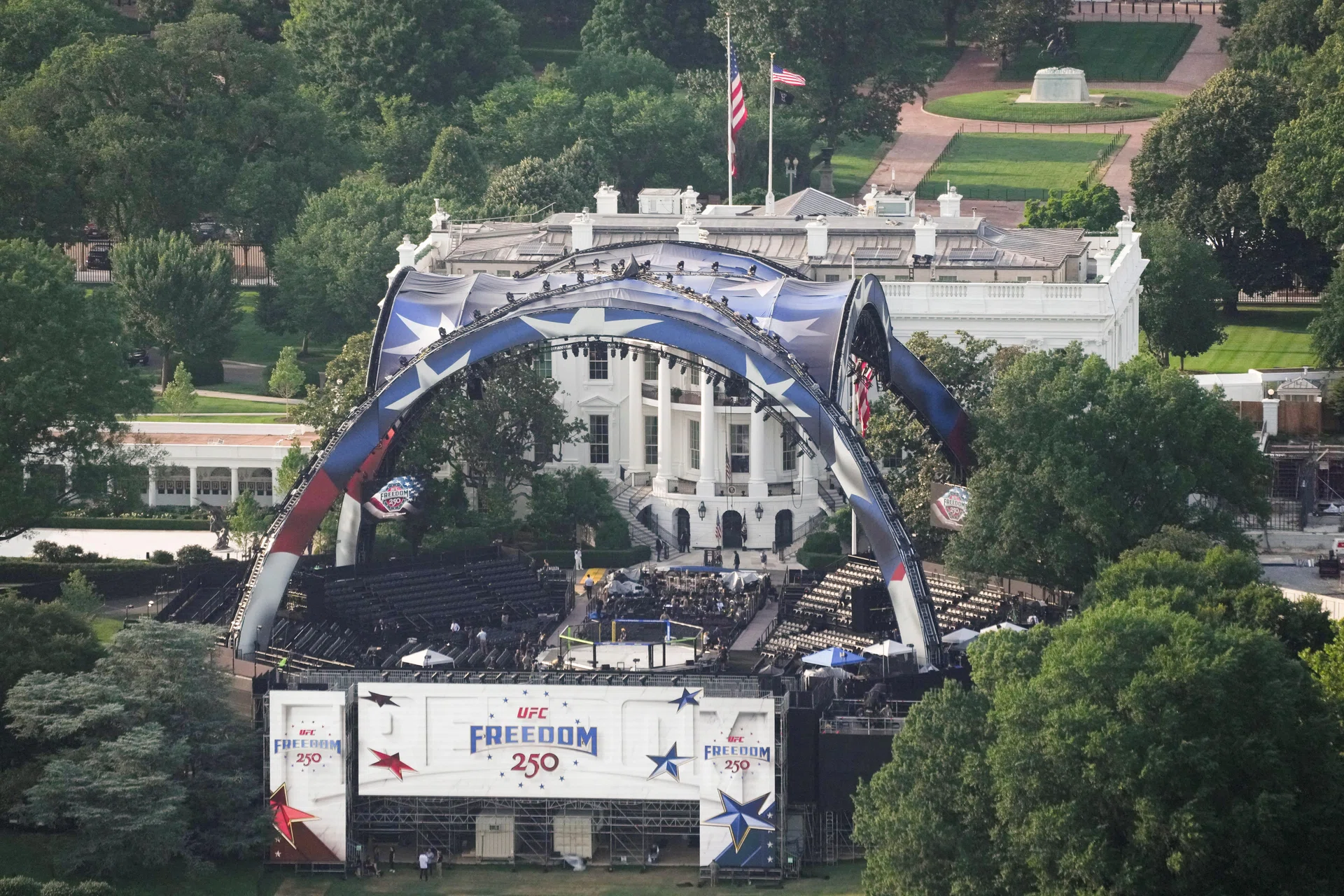 Trump turns 80 with cage fight at the White House, even as political woes mount
