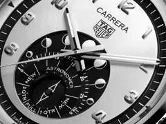 Tag Heuer has chosen scientific precision as the design principle of the moonphase display for the Carrera Astronomer watches.