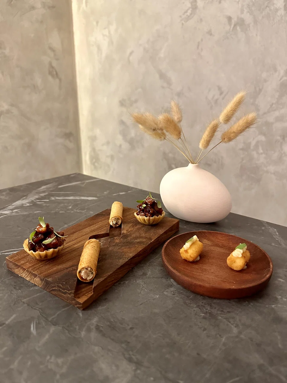 A trio of snacks with Singaporean flavours.