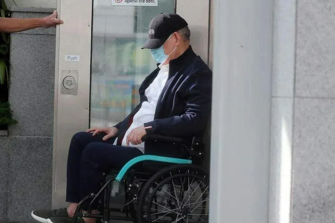 Former oil tycoon Lim Oon Kuin, also known as OK Lim, arriving at the State Courts on Apr 24. 