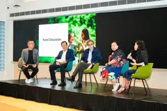From left: Dementia Singapore director of advocacy and communications Bernard Lim, Dementia Singapore CEO Jason Foo, Dementia Singapore chairman Dr Philip Yap, independent consultant and caregiver Michelle Ong, and Pureprofile's Asia research lead for data and insights Eugenia Chung at a panel dialogue on the cost of dementia care. 