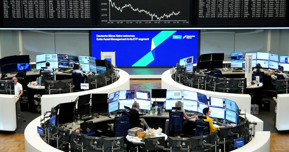 European shares log weekly gains as oil prices ease, Mideast tensions linger