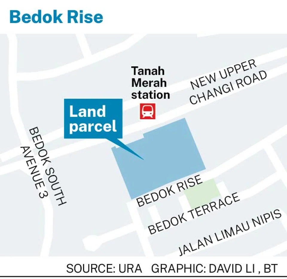 The state-land site in Bedok Rise is expected to yield some 380 private homes.