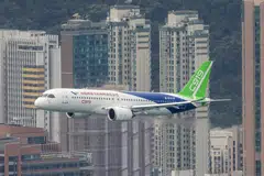 Commercial Aircraft Corp of China will conduct a flying display and exhibit its C919 single-aisle jet amid a push to broaden prospective sales beyond Asia’s biggest economy.