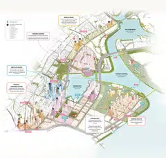 Plans for Marina Bay were first conceptualised as an extension of the Central Business District. 