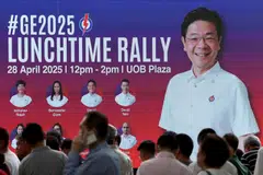 PM Wong, speaking at the Fullerton rally during lunchtime on Monday (Apr 28), said that the vote for the opposition is not a “free vote for more alternative voices”, but a vote to weaken the PAP team. 