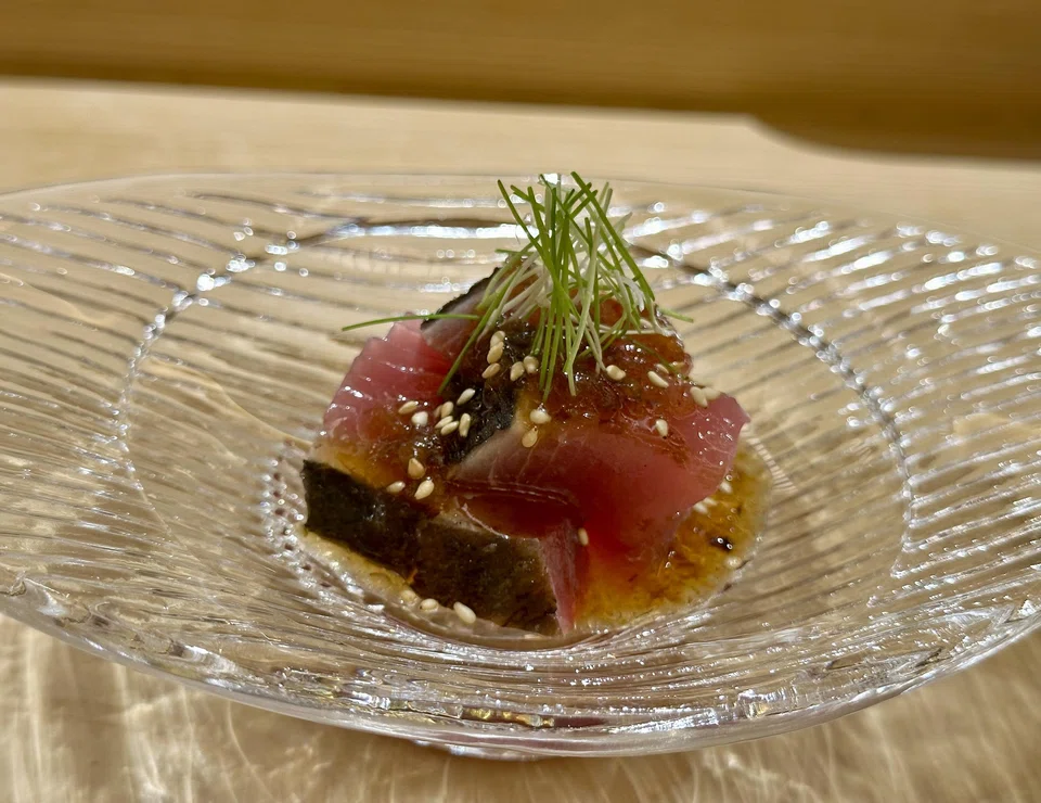 Bonito in onion sauce.