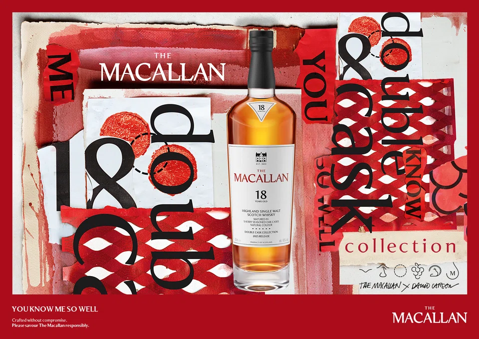The visual identity of The Macallan's Timeless Collections has been recast by maverick graphic designer David Carson.