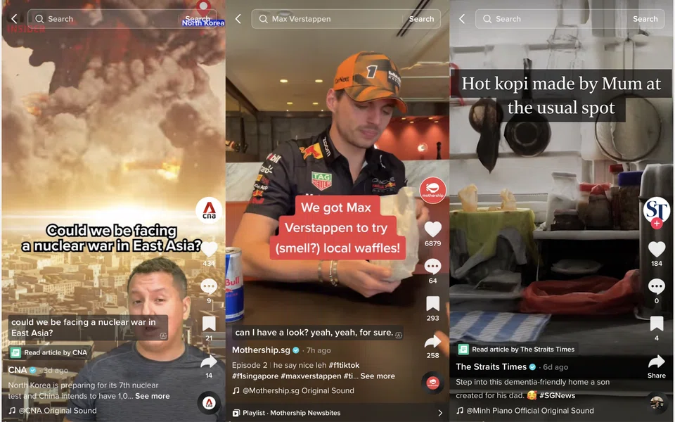 News sites like CNA, Mothership.sg and The Straits Times are courting Gen Z on TikTok.