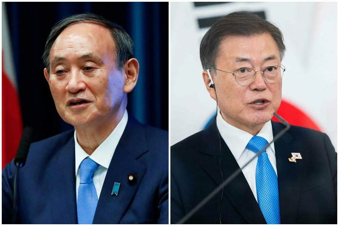 Japan's Suga, South Korea's Moon to hold first summit meeting on Friday
