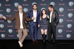 (From left) Director James Gunn with David Corenswet, Rachel Brosnahan and Nicholas Hoult promote the movie "Superman" at CinemaCon, the official convention of Cinema United, Las Vegas, Nevada, April 1, 2025.