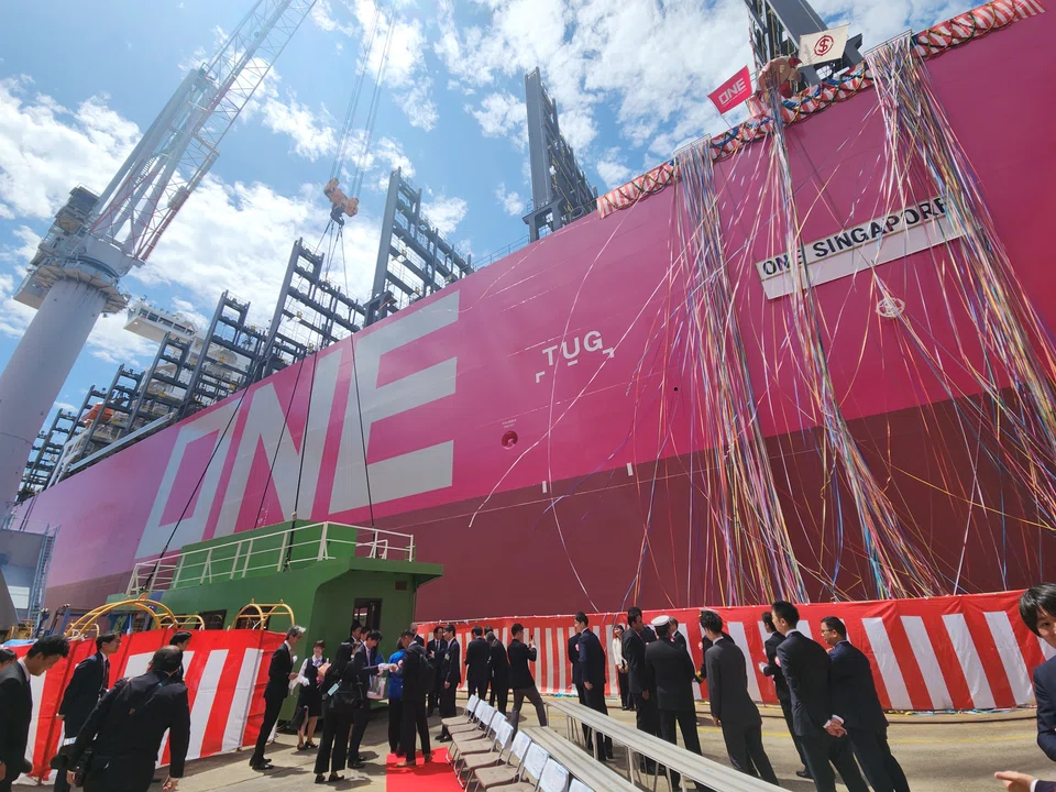 ONE Singapore is 336-metres long and has a capacity of 13,900 twenty-foot equivalent units.