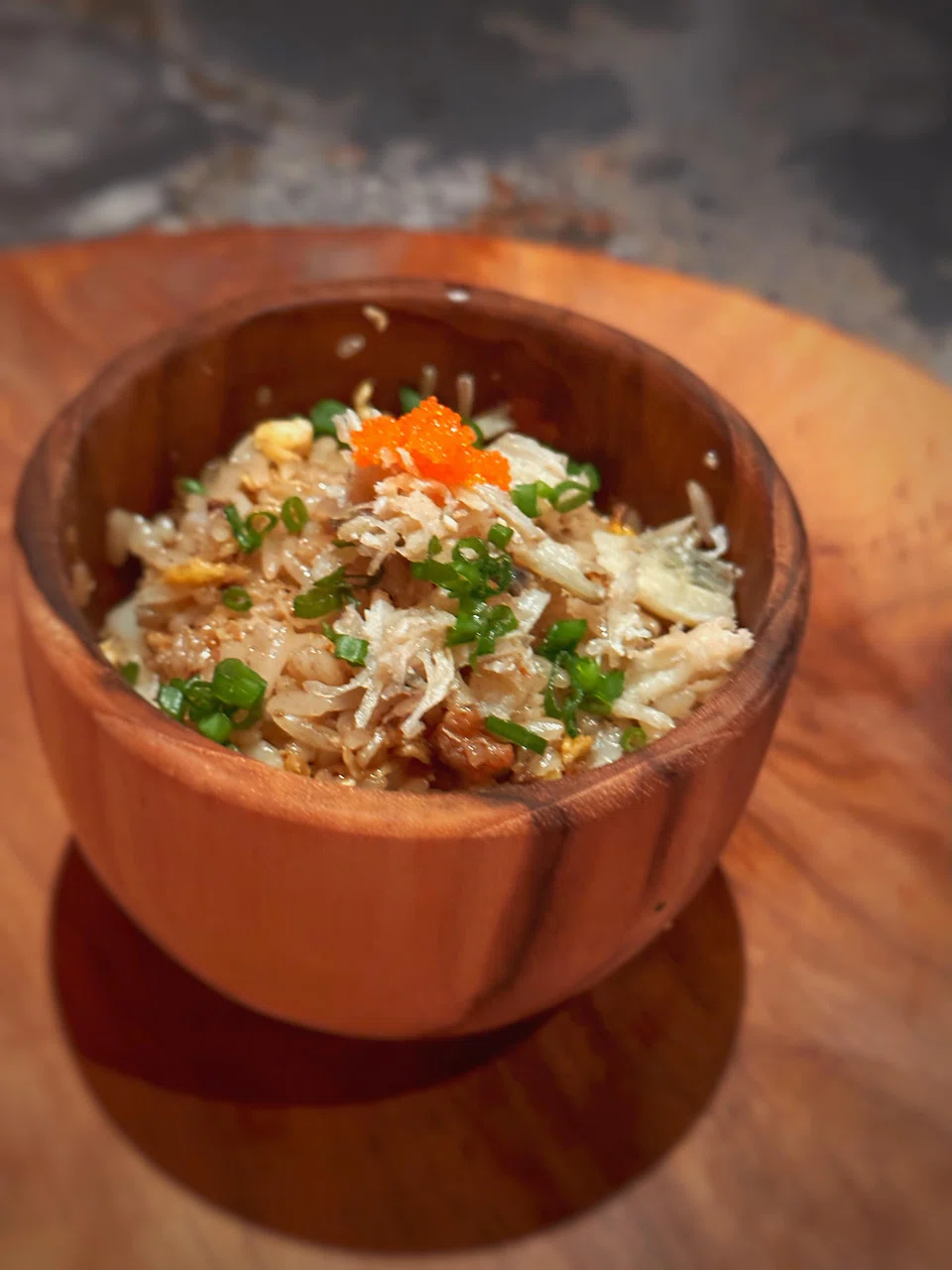 Salt-fish fried rice features plenty of wok-hei.