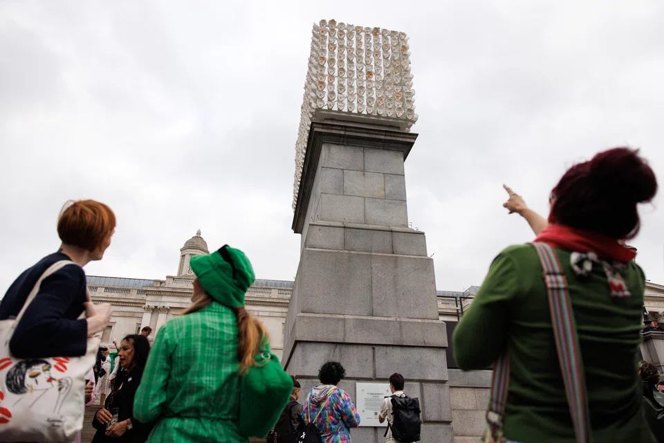 'Mil Veces un Instante (A Thousand Times in an Instant)' by Mexican artist Teresa Margolles, which is unveiled as the latest artwork on Trafalgar Square's Fourth Plinth in London. 