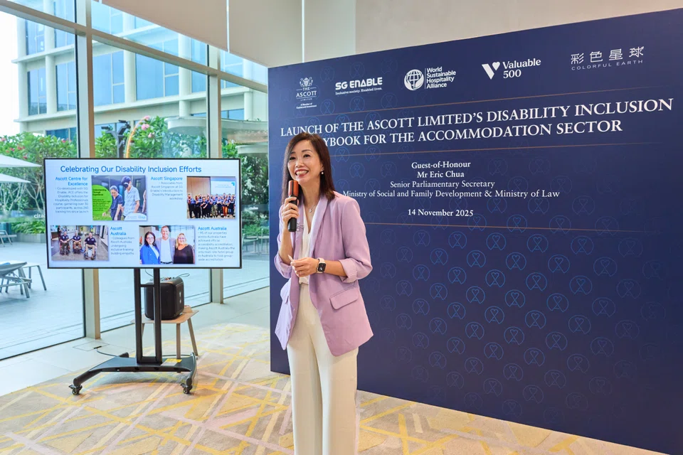 Beh Siew Kim, chief financial and sustainability officer, lodging, CapitaLand Investment, announces new commitments for Ascott that are structured around the playbook's five-pillar framework. 